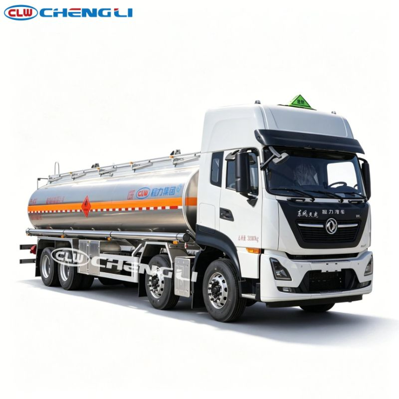 Dongfeng Tianlong 25,500 Litres 8x4 Aluminium Alloy Fuel Tanker Truck for Petrol and Diesel Transport